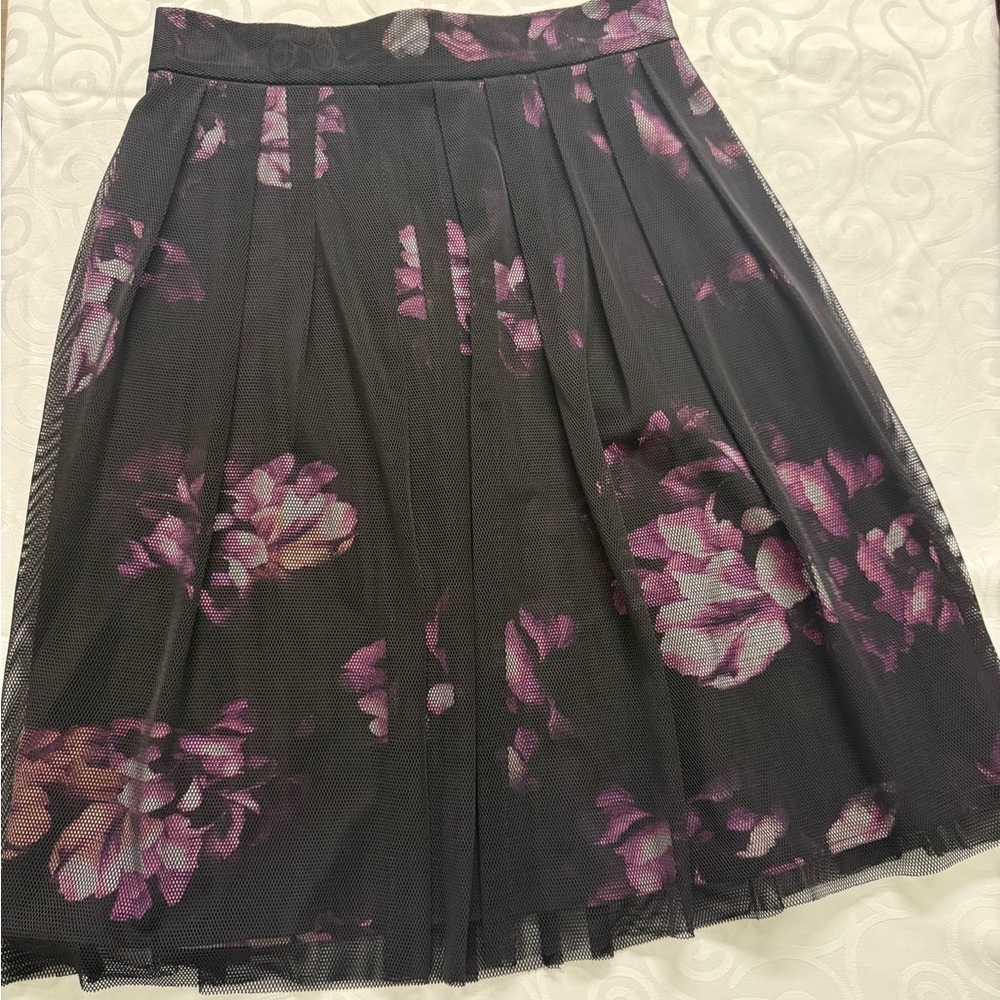 SKIRT of ANTONIO MELANI Black and Pink Pleated - Picture 2 of 6